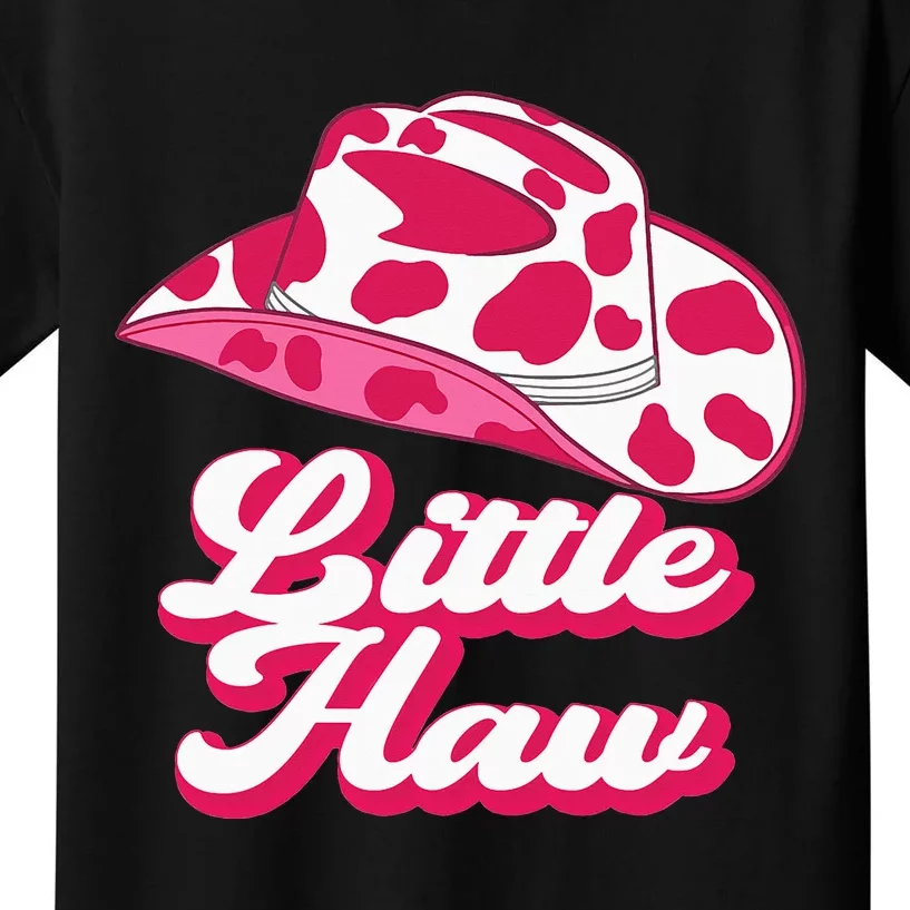 Country Western Theme Sorority Reveal Little Haw Cow Hat Kids T-Shirt