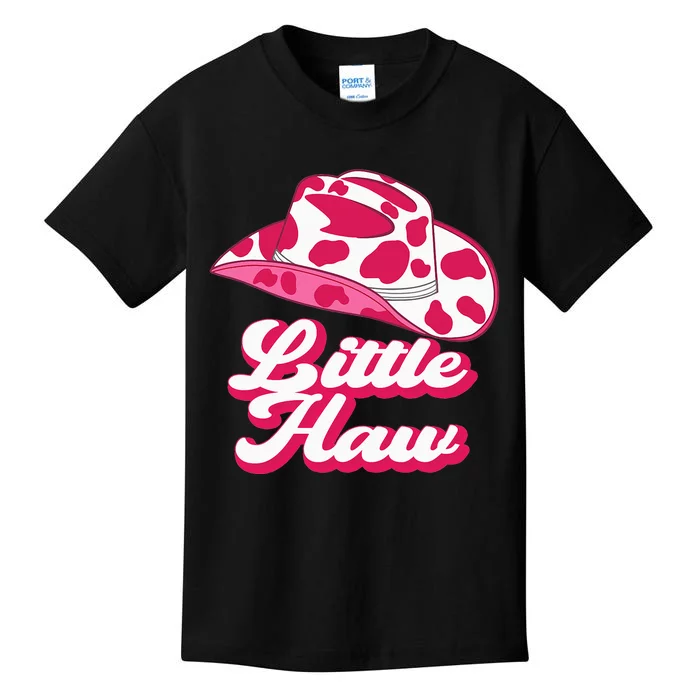 Country Western Theme Sorority Reveal Little Haw Cow Hat Kids T-Shirt