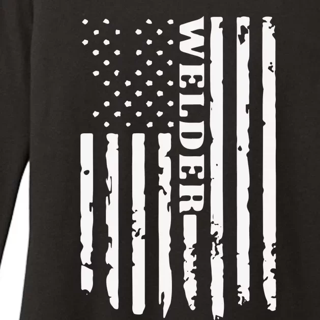 Cool Welding US Flag Art For Welder Welding Womens CVC Long Sleeve Shirt