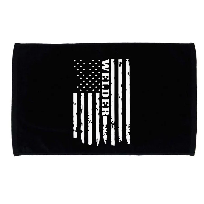 Cool Welding US Flag Art For Welder Welding Microfiber Hand Towel