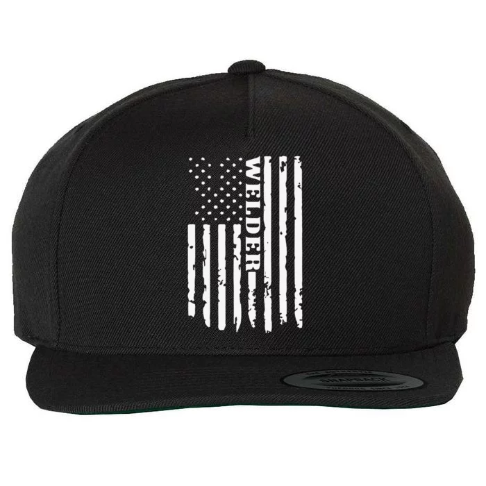 Cool Welding US Flag Art For Welder Welding Wool Snapback Cap