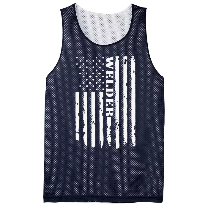 Cool Welding US Flag Art For Welder Welding Mesh Reversible Basketball Jersey Tank