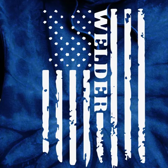 Cool Welding US Flag Art For Welder Welding Tie Dye Hoodie