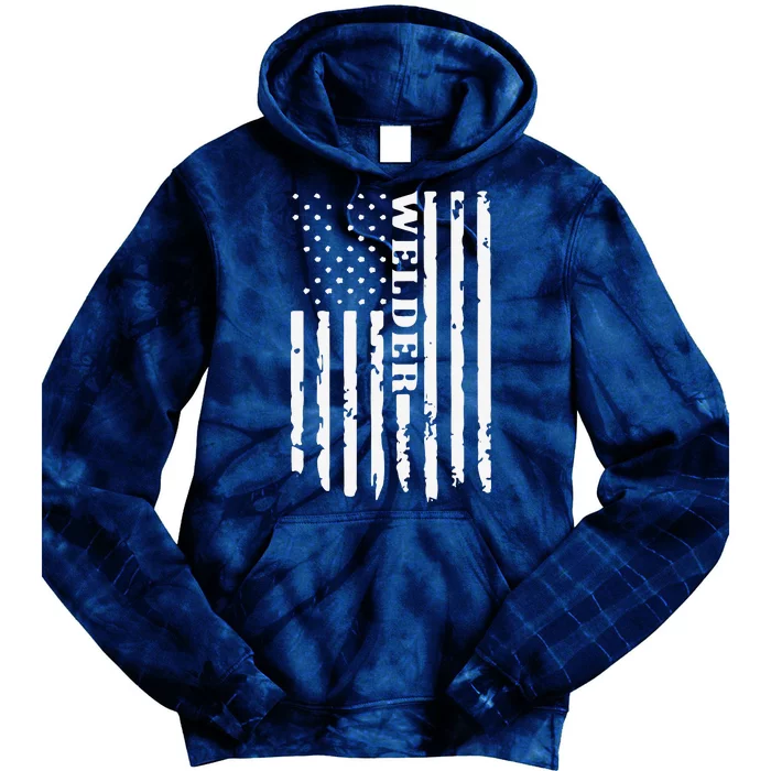 Cool Welding US Flag Art For Welder Welding Tie Dye Hoodie