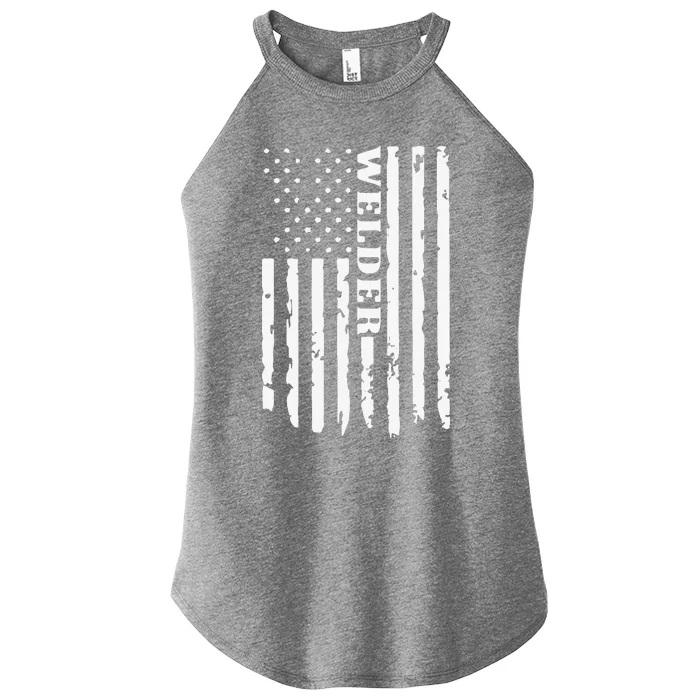 Cool Welding US Flag Art For Welder Welding Women’s Perfect Tri Rocker Tank