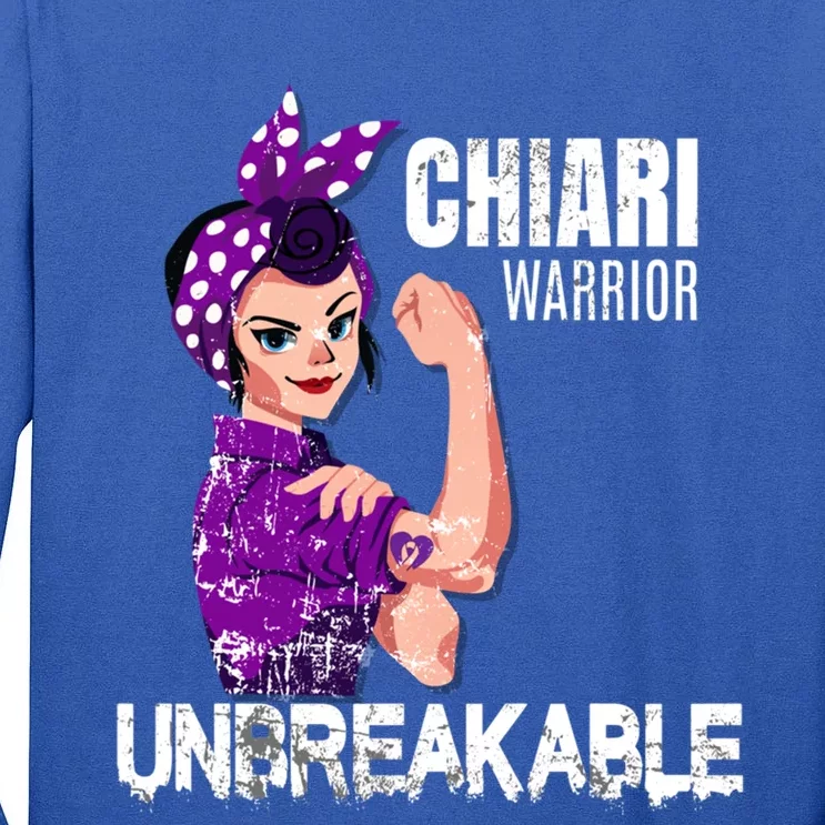 Chiari Warrior Unbreakable Awareness Cool Gift Tall Long Sleeve T-Shirt