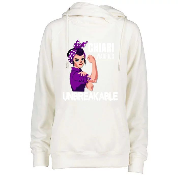 Chiari Warrior Unbreakable Awareness Cute Gift Womens Funnel Neck Pullover Hood