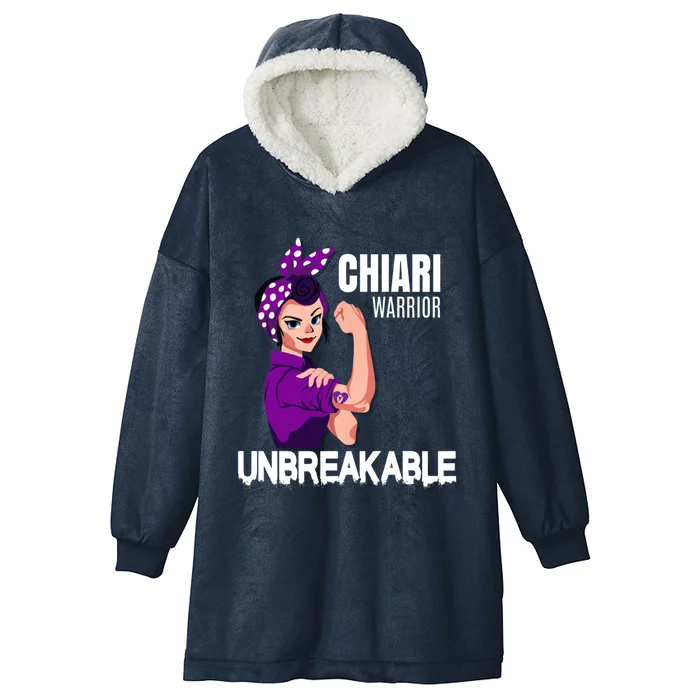 Chiari Warrior Unbreakable Awareness Cute Gift Hooded Wearable Blanket