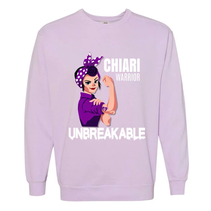 Chiari Warrior Unbreakable Awareness Cute Gift Garment-Dyed Sweatshirt