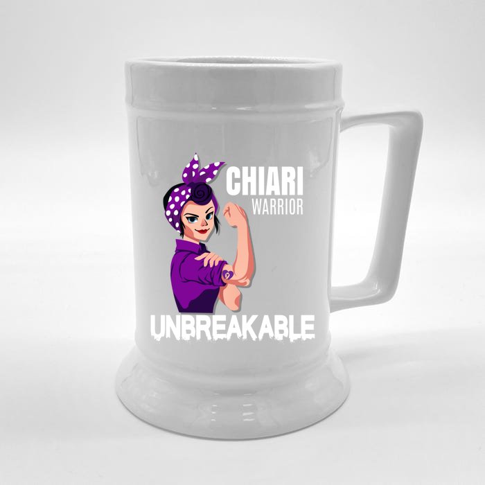 Chiari Warrior Unbreakable Awareness Cute Gift Front & Back Beer Stein