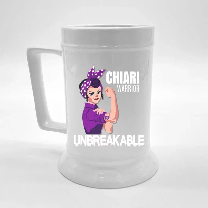 Chiari Warrior Unbreakable Awareness Cute Gift Front & Back Beer Stein