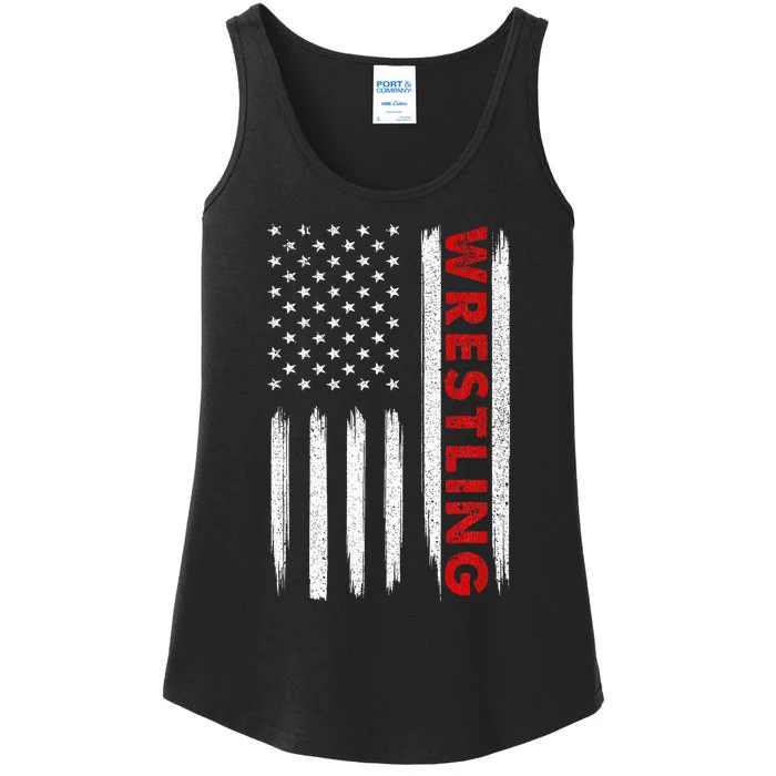 Cool Wrestling USA Design For Men Women Wrestling Coach Ladies Essential Tank