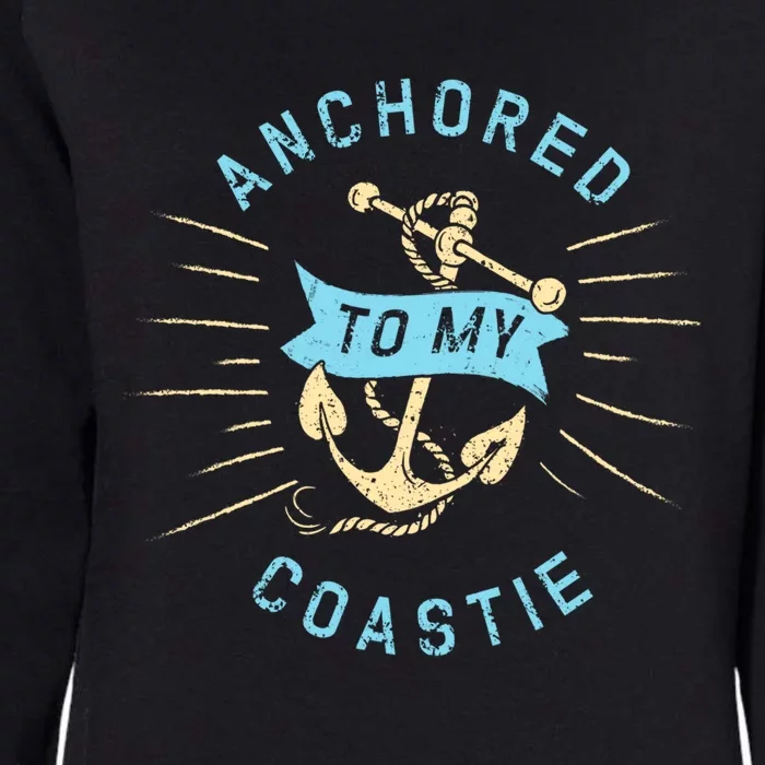 Coastie Wife Us Coast Guard Uscg Gift Anchored To Cool Gift Womens California Wash Sweatshirt