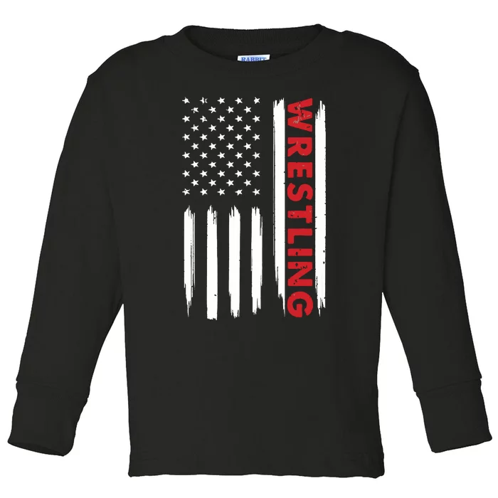 Cool Wrestling USA Design For Wrestling Coach Toddler Long Sleeve Shirt