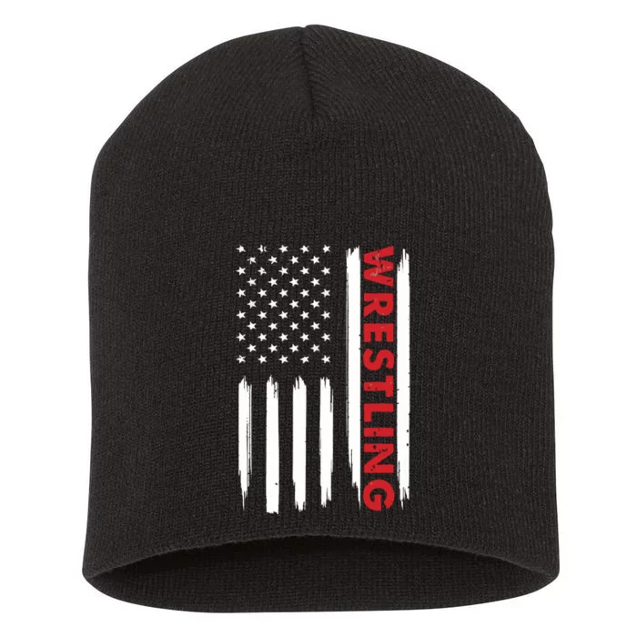 Cool Wrestling USA Design For Wrestling Coach Short Acrylic Beanie