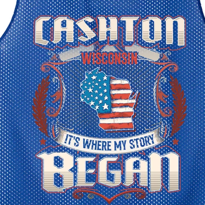 Cashton Wisconsin Usa Flag Independence Day Gift Mesh Reversible Basketball Jersey Tank