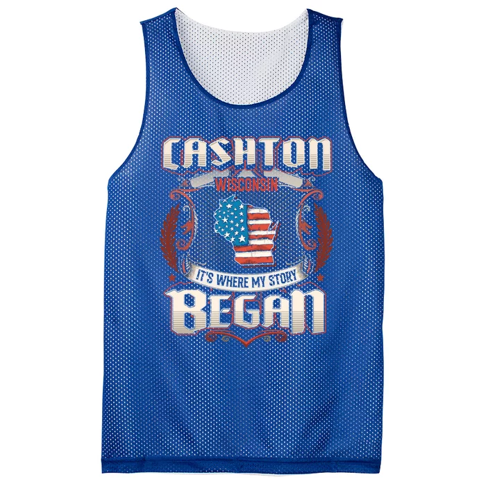 Cashton Wisconsin Usa Flag Independence Day Gift Mesh Reversible Basketball Jersey Tank