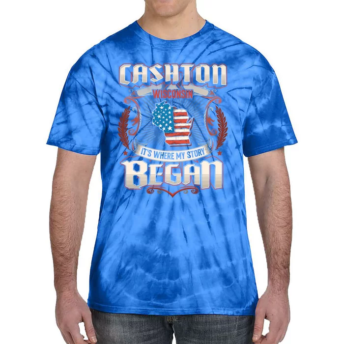 Cashton Wisconsin Usa Flag Independence Day Gift Tie-Dye T-Shirt