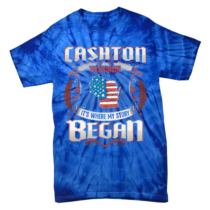 Cashton Wisconsin Usa Flag Independence Day Gift Tie-Dye T-Shirt