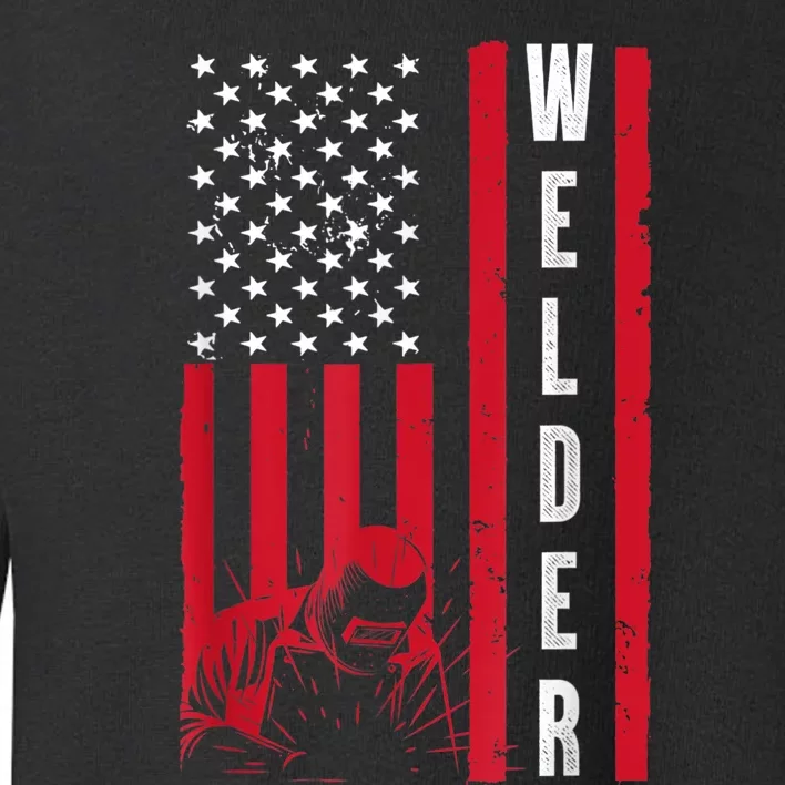 Cool Welding US Flag Art For Men Women Welder Welding Lover Toddler Sweatshirt