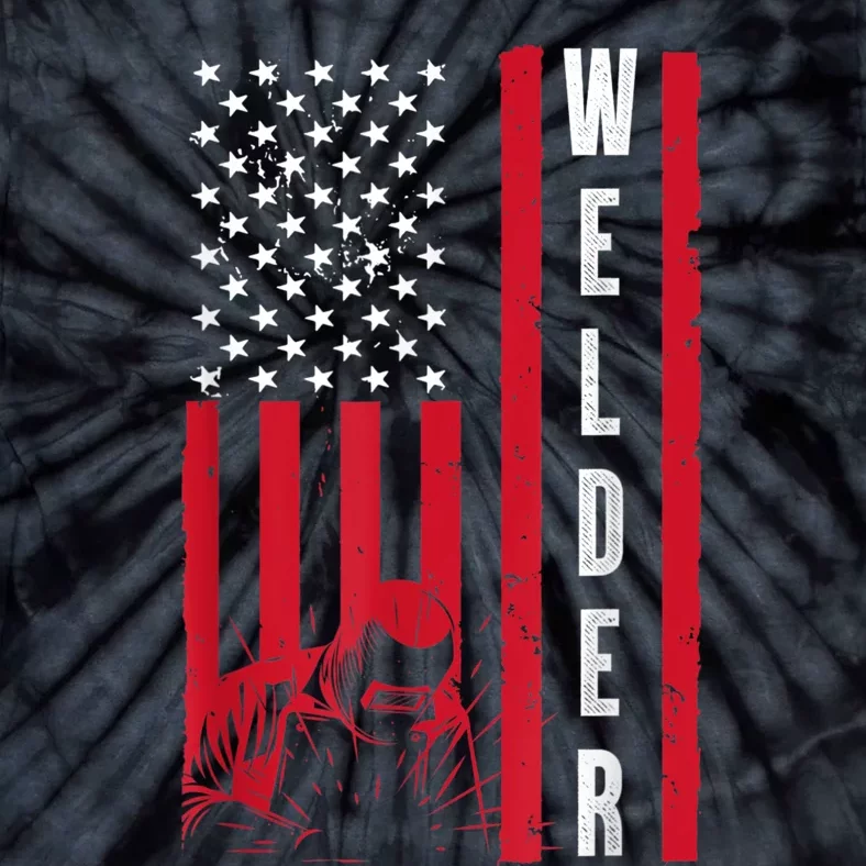 Cool Welding US Flag Art For Men Women Welder Welding Lover Tie-Dye T-Shirt