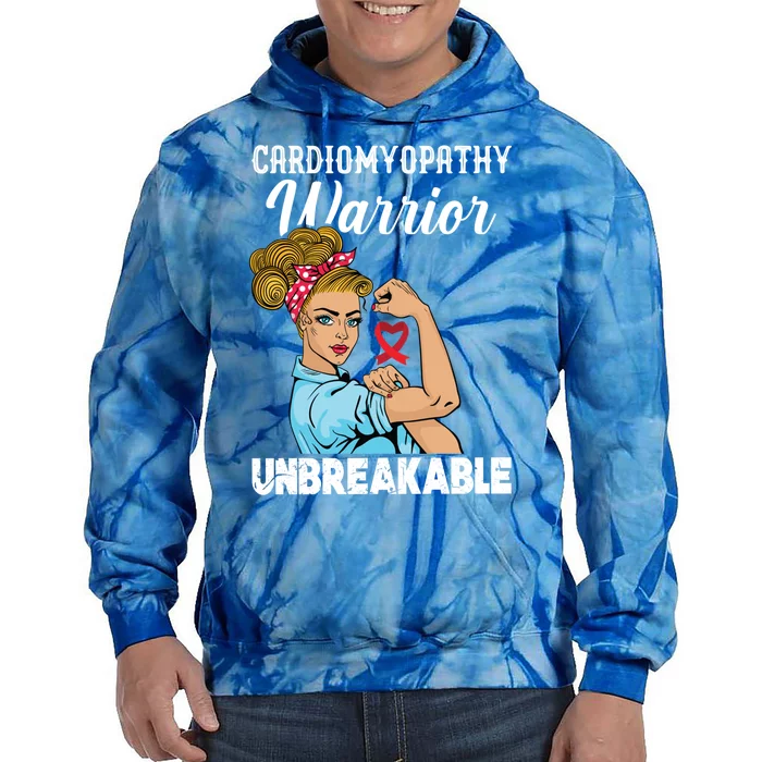 Cardiomyopathy Warrior Unbreakable Gift Tie Dye Hoodie