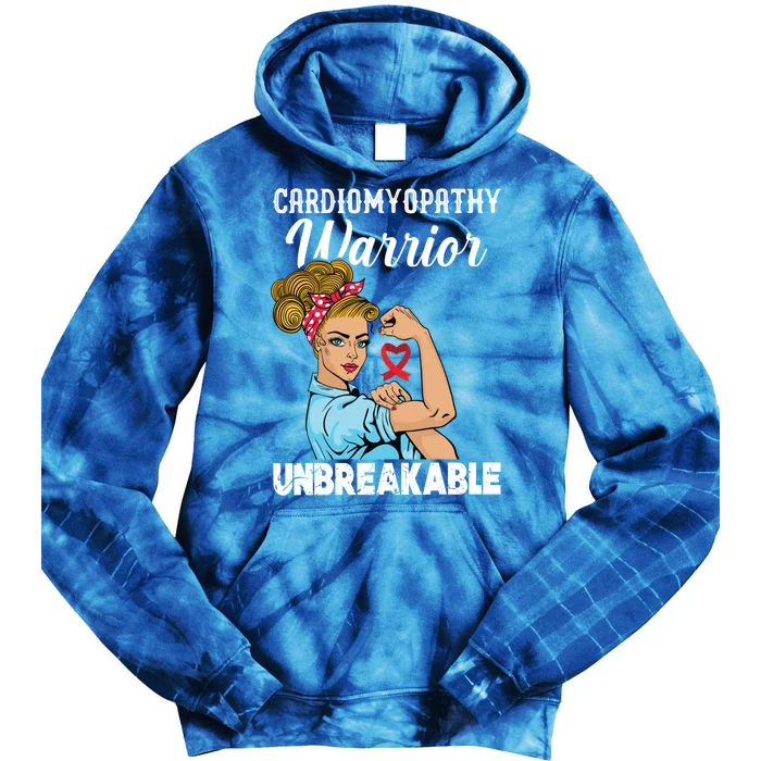 Cardiomyopathy Warrior Unbreakable Gift Tie Dye Hoodie