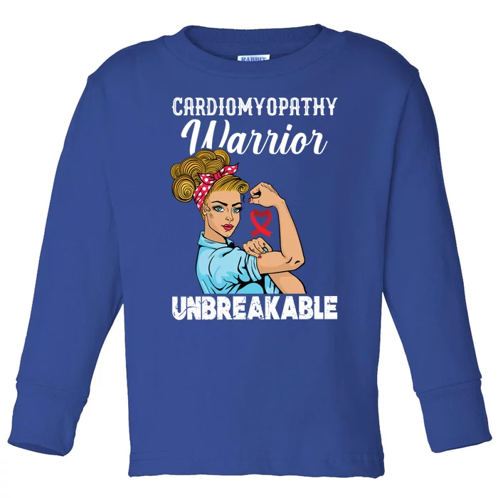 Cardiomyopathy Warrior Unbreakable Gift Toddler Long Sleeve Shirt