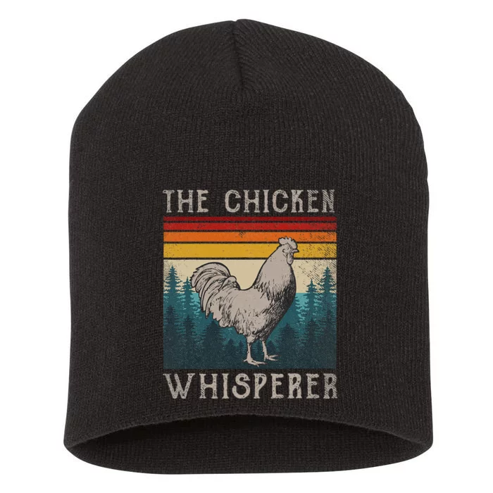 Chicken Whisperer Vintage Retro Chicken Farmer Short Acrylic Beanie