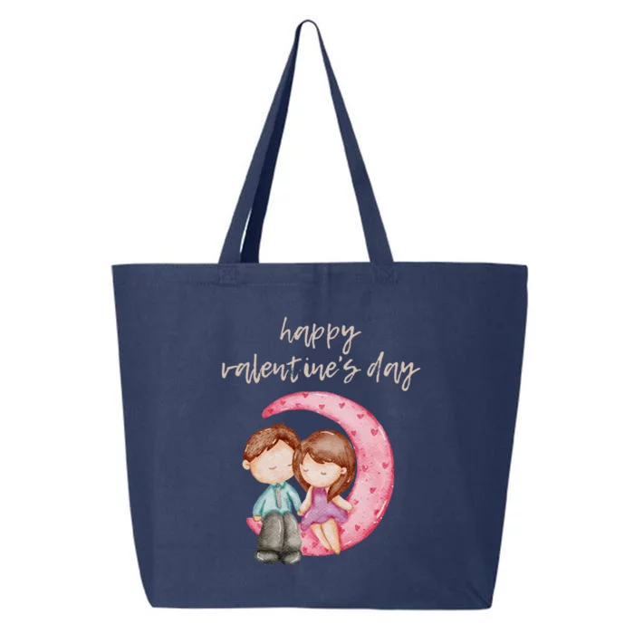 Cute Watercolor Valentine's Day Happy Love Day For Couples Cool Gift 25L Jumbo Tote