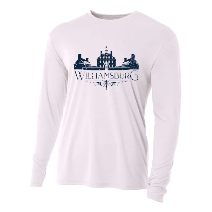 Colonial Williamsburg Virginia Vintage Distressed Style Cooling Performance Long Sleeve Crew