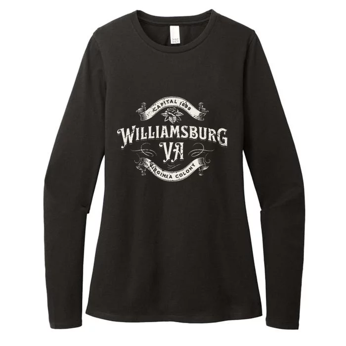 Colonial Williamsburg Virginia Vintage Distressed Design Womens CVC Long Sleeve Shirt