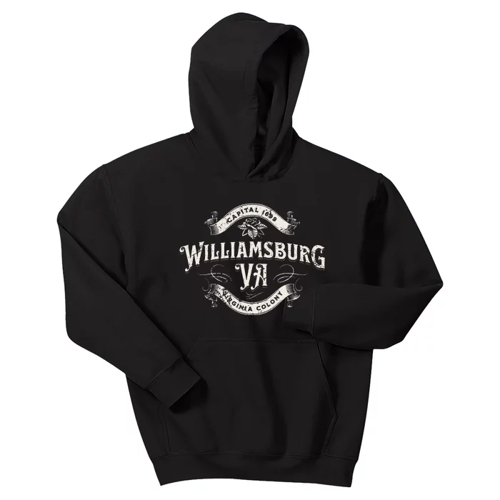 Colonial Williamsburg Virginia Vintage Distressed Design Kids Hoodie