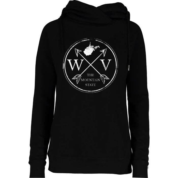 Cute West Virginia WV The Mountain State Womens Funnel Neck Pullover Hood