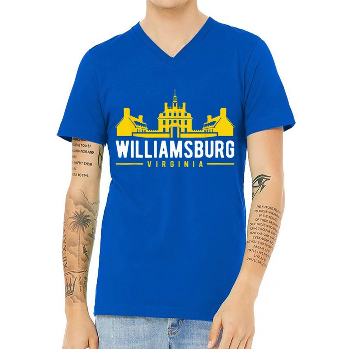 Colonial Williamsburg Virginia Design V-Neck T-Shirt