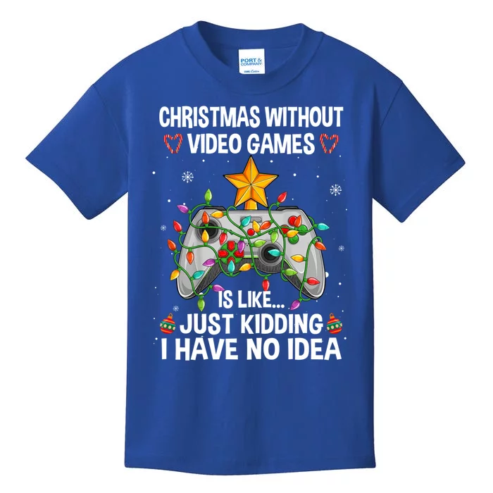 Christmas Without Video Games Funny Gaming Xmas For Gamer Gift Kids T-Shirt