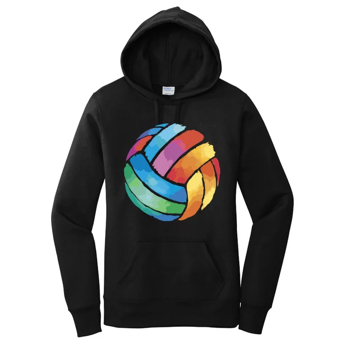 Colorful Watercolor Vollyball Women's Pullover Hoodie