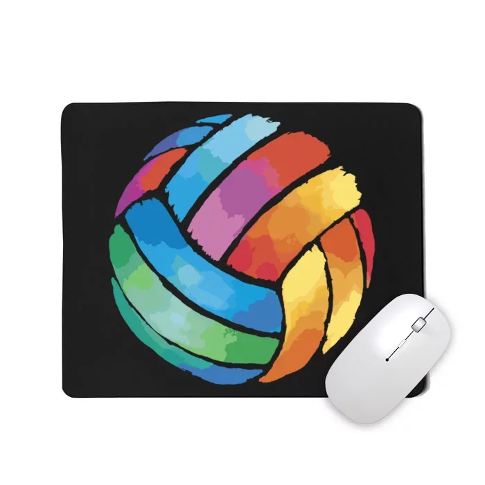 Colorful Watercolor Vollyball Mousepad