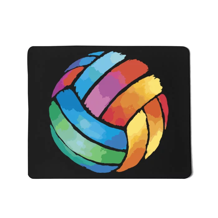 Colorful Watercolor Vollyball Mousepad