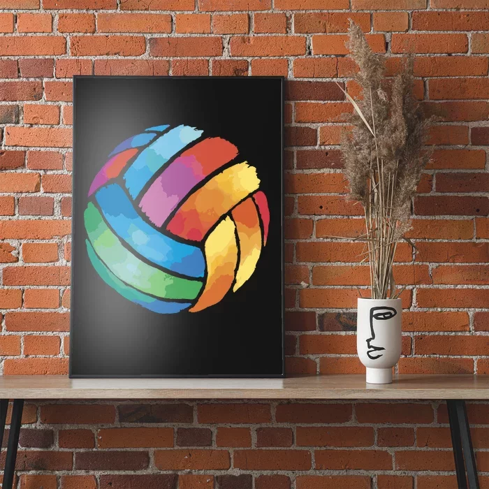 Colorful Watercolor Vollyball Poster