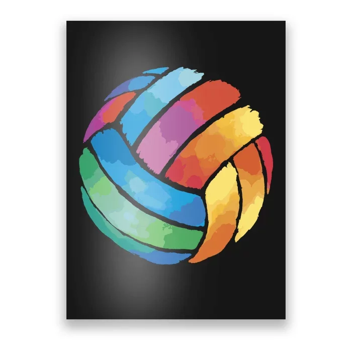 Colorful Watercolor Vollyball Poster