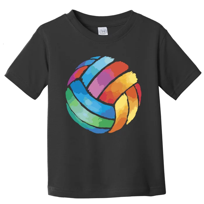 Colorful Watercolor Vollyball Toddler T-Shirt