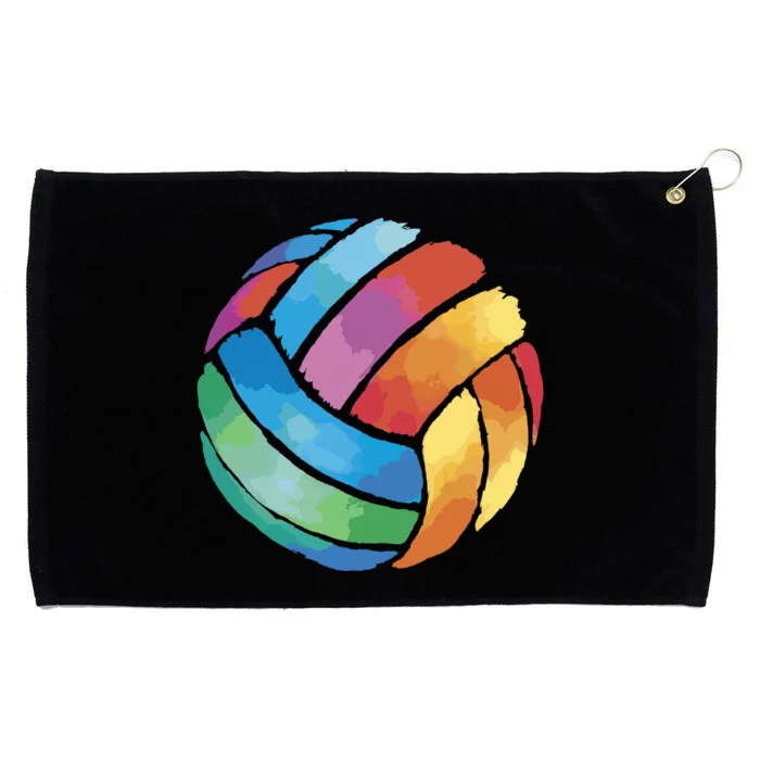 Colorful Watercolor Vollyball Grommeted Golf Towel