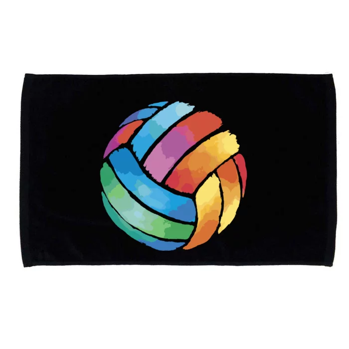 Colorful Watercolor Vollyball Microfiber Hand Towel