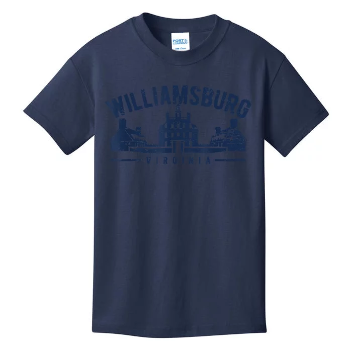 Colonial Williamsburg Virginia Vintage Distressed Style Kids T-Shirt