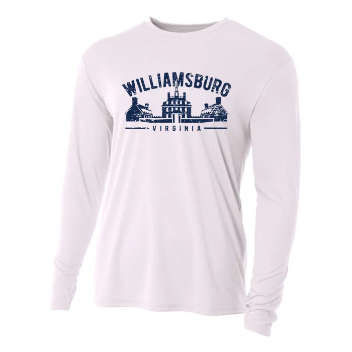 Colonial Williamsburg Virginia Vintage Distressed Style Cooling Performance Long Sleeve Crew