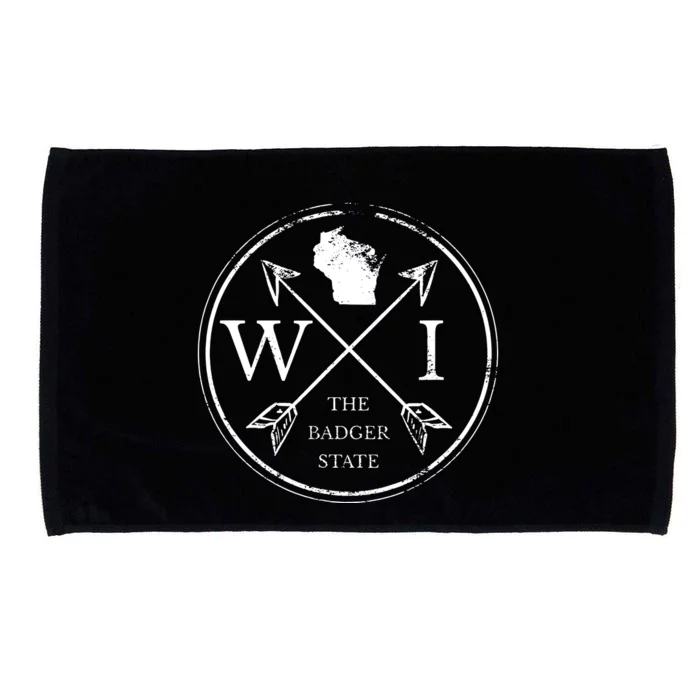 Cute Wisconsin Wi The Badger State Map Wisconsin Microfiber Hand Towel