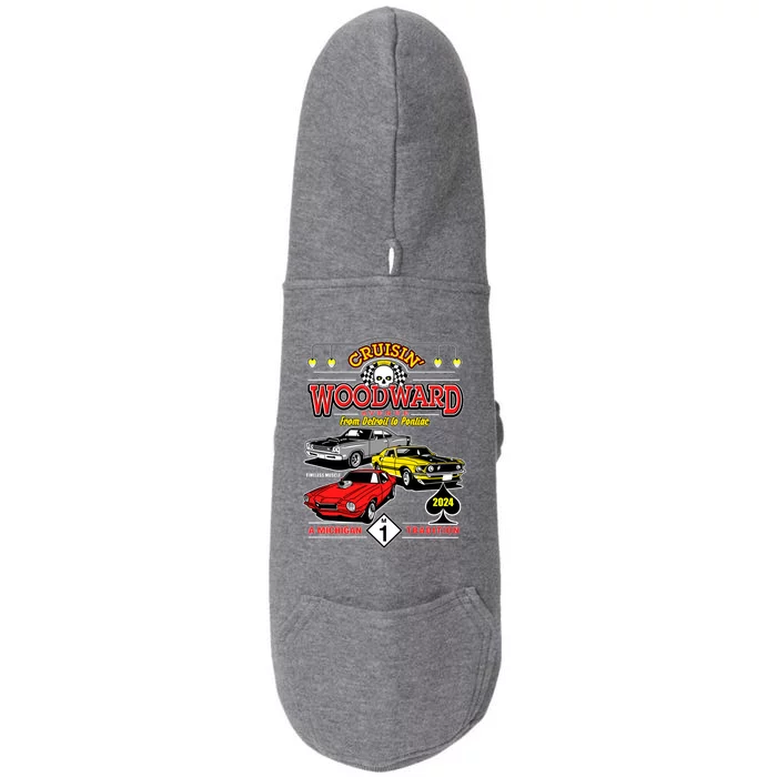 Crusin Woodward Woodward Ave Detroit To Pontiac A Michigan Tradition 2024 Doggie 3-End Fleece Hoodie