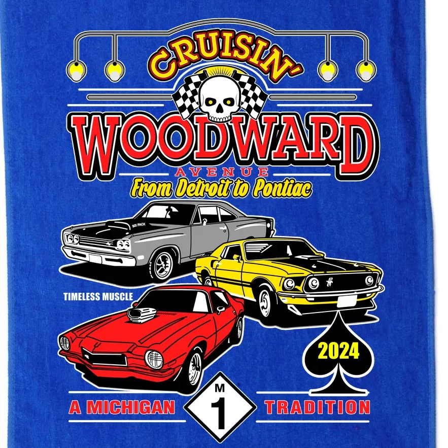 Crusin Woodward Woodward Ave Detroit To Pontiac A Michigan Tradition 2024 Platinum Collection Golf Towel