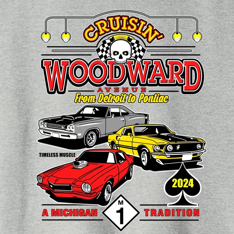 Crusin Woodward Woodward Ave Detroit To Pontiac A Michigan Tradition 2024 Women's Crop Top Tee